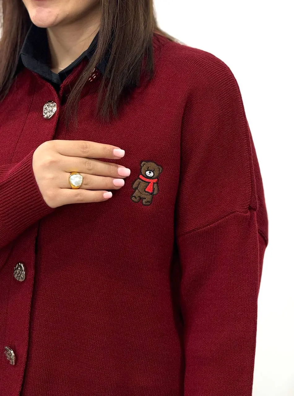 بافت جلو دکمه گلدوزی تدی کد ۴۱۴۵